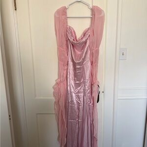 For Love And Lemons Pink Satin Willow gown
